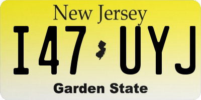 NJ license plate I47UYJ