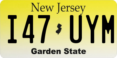 NJ license plate I47UYM
