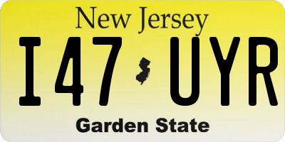 NJ license plate I47UYR