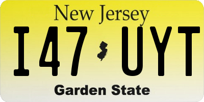 NJ license plate I47UYT