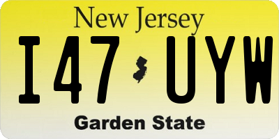 NJ license plate I47UYW