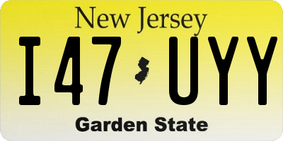 NJ license plate I47UYY