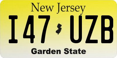 NJ license plate I47UZB