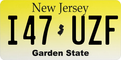 NJ license plate I47UZF