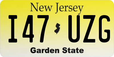 NJ license plate I47UZG