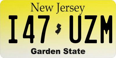 NJ license plate I47UZM
