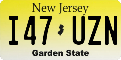NJ license plate I47UZN
