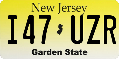 NJ license plate I47UZR