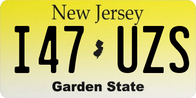 NJ license plate I47UZS