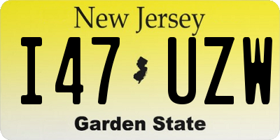NJ license plate I47UZW