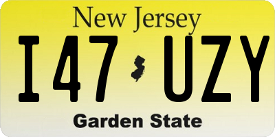NJ license plate I47UZY