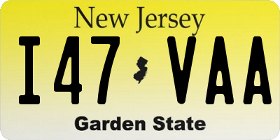NJ license plate I47VAA