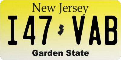 NJ license plate I47VAB