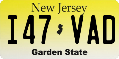 NJ license plate I47VAD