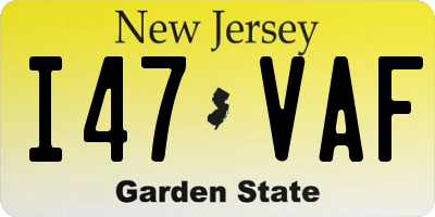 NJ license plate I47VAF
