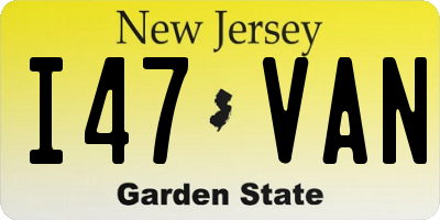 NJ license plate I47VAN