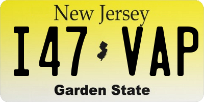 NJ license plate I47VAP