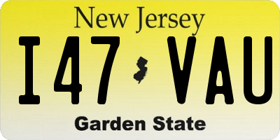NJ license plate I47VAU
