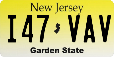 NJ license plate I47VAV