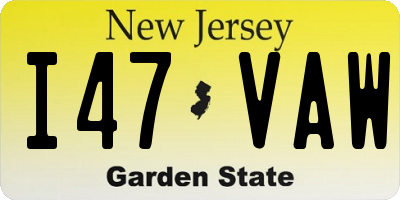 NJ license plate I47VAW