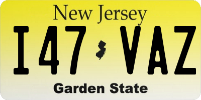 NJ license plate I47VAZ