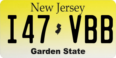 NJ license plate I47VBB
