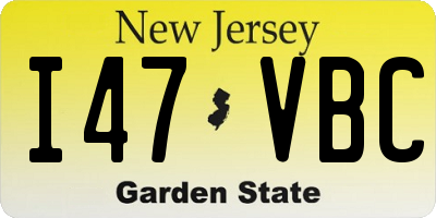 NJ license plate I47VBC