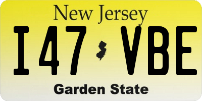 NJ license plate I47VBE