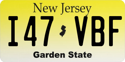 NJ license plate I47VBF