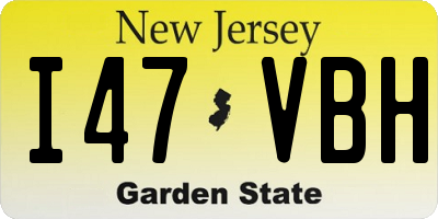 NJ license plate I47VBH