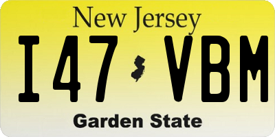 NJ license plate I47VBM