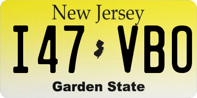 NJ license plate I47VBO