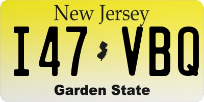 NJ license plate I47VBQ