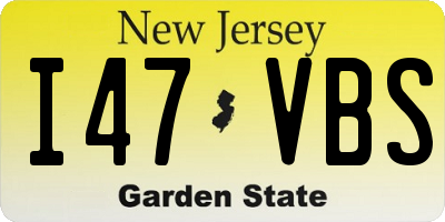 NJ license plate I47VBS