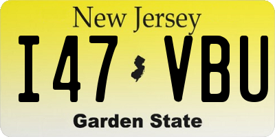 NJ license plate I47VBU