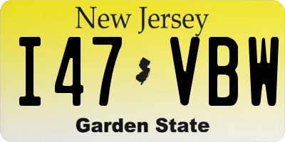 NJ license plate I47VBW