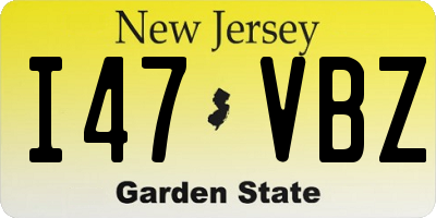 NJ license plate I47VBZ