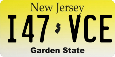 NJ license plate I47VCE
