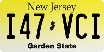 NJ license plate I47VCI