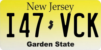 NJ license plate I47VCK