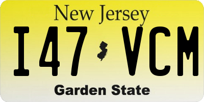 NJ license plate I47VCM