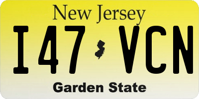NJ license plate I47VCN