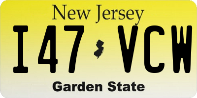 NJ license plate I47VCW