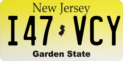 NJ license plate I47VCY