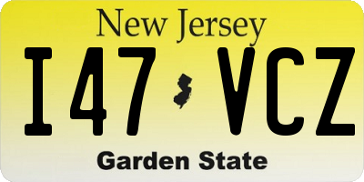 NJ license plate I47VCZ