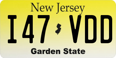 NJ license plate I47VDD