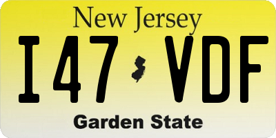 NJ license plate I47VDF
