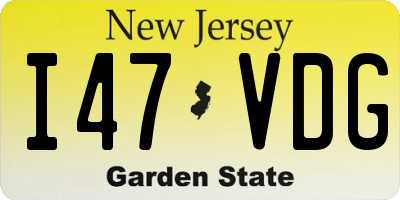 NJ license plate I47VDG