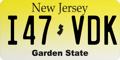 NJ license plate I47VDK