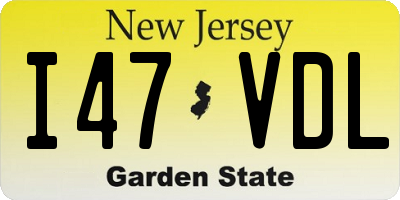 NJ license plate I47VDL